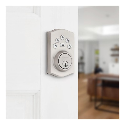 Kwikset Powerbolt 240 Traditional Keypad Electronic Lock, Satin Nickel